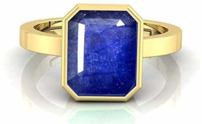 KUNDLI GEMS Copper Sapphire Gold Plated Ring