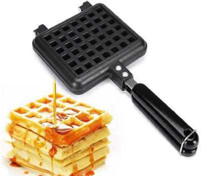 NARV Non Stick Heavy Quality Waffle Maker Machine for Gas Stove Waffle(Black)