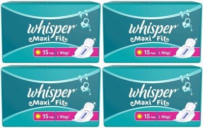 Whisper Maxi Fit L wings ( 15+15+15+15 pads ) Sanitary Pad  (Pack of 60)