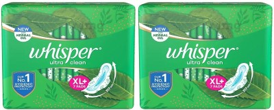 Whisper bindazzZ nights XL+ ( 7+7 pads ) Sanitary Pad  (Pack of 2)