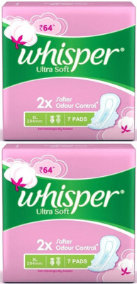 Whisper ultra Soft XL ( 7+7 pads ) Sanitary Pad (Pack of 14)