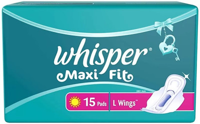 Whisper Maxi Fit L wings ( 15 pads ) Sanitary Pad (Pack of 15)