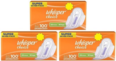 Whisper Choice Regular ( 20+20+20 pads ) Sanitary Pad  (Pack of 3)