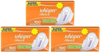 Whisper Choice Regular ( 20+20+20 pads ) Sanitary Pad (Pack of 3)