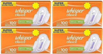 Whisper Choice Regular ( 20+20+20+20 pads ) Sanitary Pad  (Pack of 4)