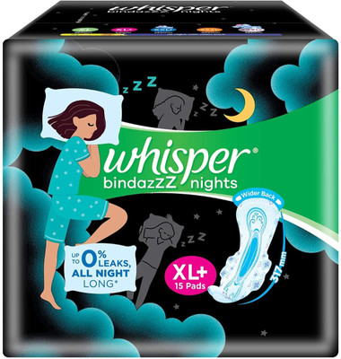 Whisper bindazzZ nights XL+ ( 15 pads ) Sanitary Pad