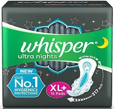 Whisper ultra nights XL+ ( 15 pads ) Sanitary Pad