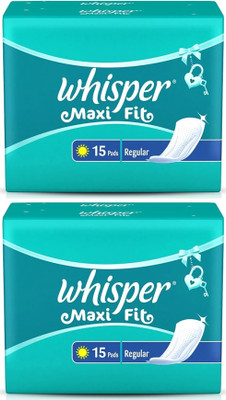 Whisper Maxi Fit Regular ( 15+15 pads ) Sanitary Pad (Pack of 30)