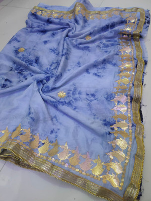 JMD Ent Printed Bollywood Crepe Saree(Blue)