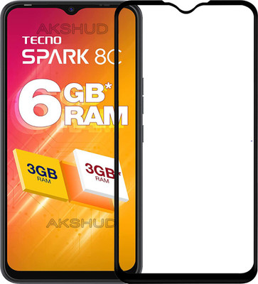 AKSHUD Edge To Edge Tempered Glass for Tecno Spark 8C, Tecno Spark 8C, Tecno Spark 8C(Pack of 1)