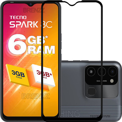 BRENZZ Edge To Edge Tempered Glass for Tecno Spark 8C(Pack of 1)