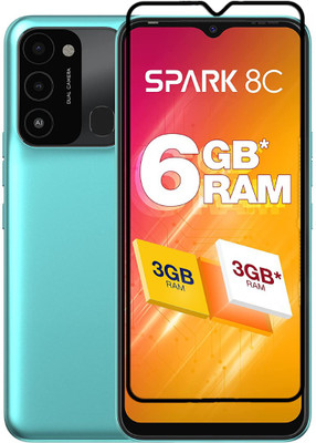 MOBIGENIX Edge To Edge Tempered Glass for TECNO SPARK 8C(Pack of 1)