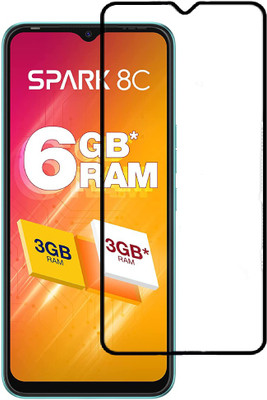 MOBIGENIX Edge To Edge Tempered Glass for TECNO SPARK 8C(Pack of 1)