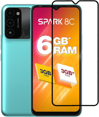 MOBIGENIX Edge To Edge Tempered Glass for TECNO SPARK 8C(Pack of 1)