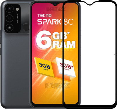 BRENZZ Edge To Edge Tempered Glass for Tecno Spark 8C(Pack of 1)