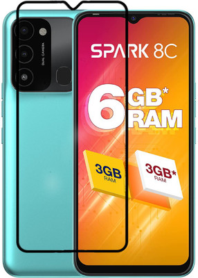 MOBIGENIX Edge To Edge Tempered Glass for TECNO SPARK 8C(Pack of 1)