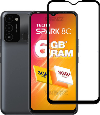 BRENZZ Edge To Edge Tempered Glass for Tecno Spark 8C(Pack of 1)