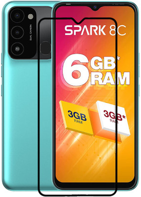 ROYALBASE Edge To Edge Tempered Glass for Tecno Spark 8C(Pack of 1)