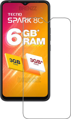 BRENZZ Tempered Glass Guard for Tecno Spark 8C(Pack of 1)