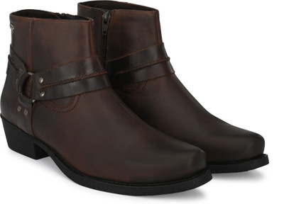 Delize Genuine leather riding boots Boots For Men(Brown , 11)