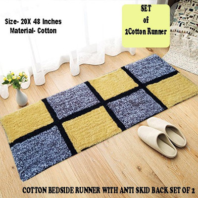 AAZEEM Cotton Floor Mat(Multicolor, Large, Pack of 2)