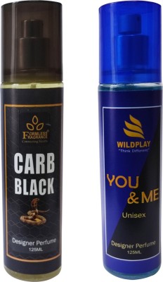 FORMLESS Carb Black 125ml perfume 1pc. and You & Me 125ml perfume 1pc. Perfume  -  250 ml(For Men & Women)