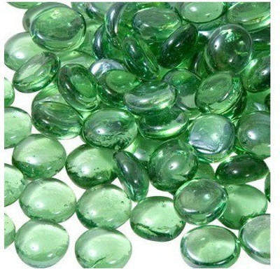 Green Plant indoor Pebbles1304 Polished Round Marble Pebbles(Green 40 Pieces)