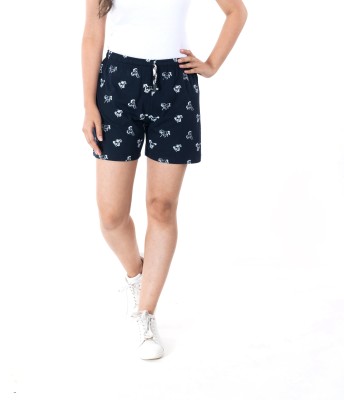 StyleAone Printed Women Blue Regular Shorts