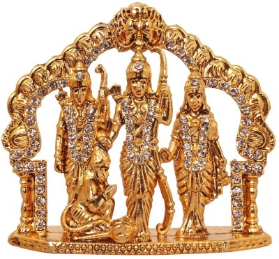 GCT Ram Darbar Idol | Lord Rama Laxman Hanuman Sita Murti (B-145) Gold Metal Statue Decorative Showpiece  -  7.1 cm(Metal, Gold)