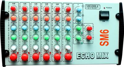 MEDHA D.J. PLUS SM-6 Professional 6 CHANNEL STERIO ECHO Analog Sound Mixer
