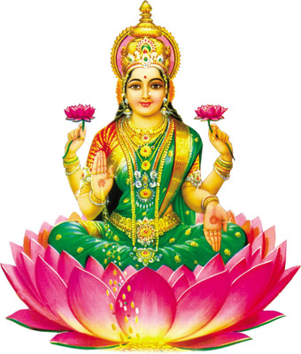 Decoration Stickers 48 cm Lord Lakshmi Devi Self Adhesive Sticker(Pack of 1)