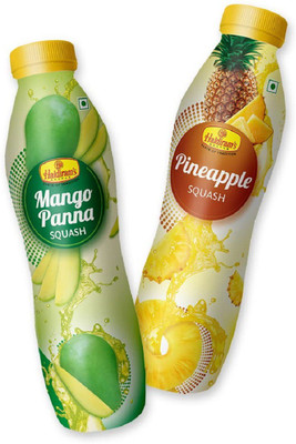 Haldiram's Nagpur Mango Panna Squash & Pineapple Squash (1500ml) Mango & Pineapple(1500 ml, Pack of 2)
