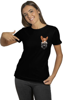 Raavi colors Graphic Print Women Round Neck Black T-Shirt