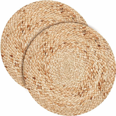 Roost Collections Round Pack of 2 Table Placemat(Beige, Jute)