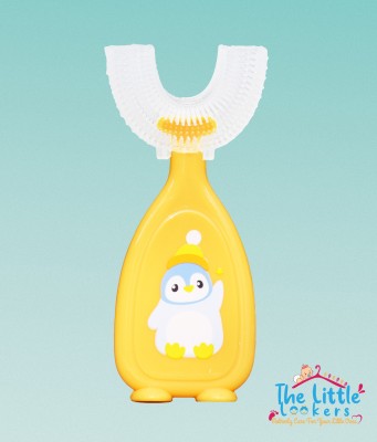 The Little Lookers 360° U-shaped Toothbrush with food grade silicone head. Soft Toothbrush