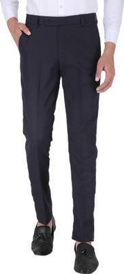 METRONAUT Slim Fit Men Dark Blue Trousers