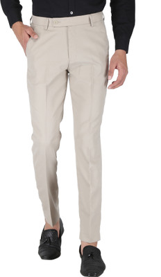 METRONAUT Slim Fit Men Beige Trousers