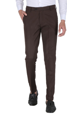 METRONAUT Slim Fit Men Brown Trousers