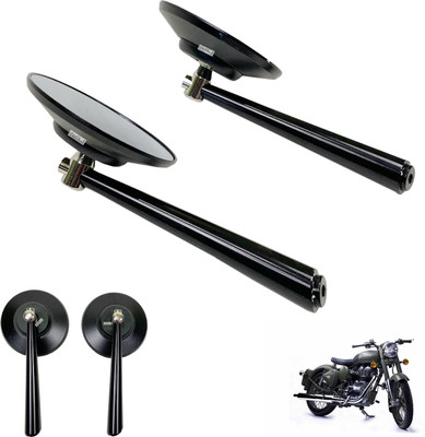 Dhe Best Manual Rear View Mirror For Royal Enfield Battle green(Right)