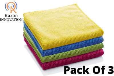 Raxon Innovation Microfiber Vehicle Washing  Cloth(Pack Of 3, 340 GSM)