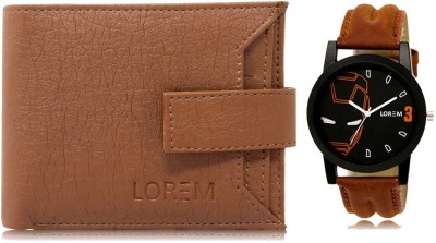 LOREM Men Casual, Formal Tan Artificial Leather Wallet(7 Card Slots, Pack of 2)