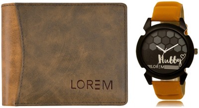 LOREM Men Casual, Formal Brown Artificial Leather Wallet(7 Card Slots, Pack of 2)