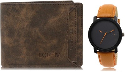 LOREM Men Casual, Formal Brown Artificial Leather Wallet(8 Card Slots, Pack of 2)