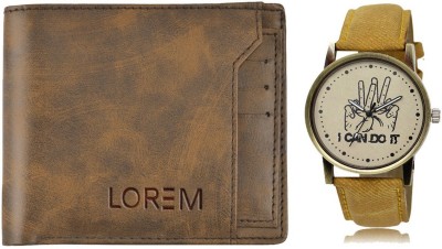 LOREM Men Casual, Formal Brown Artificial Leather Wallet(7 Card Slots, Pack of 2)