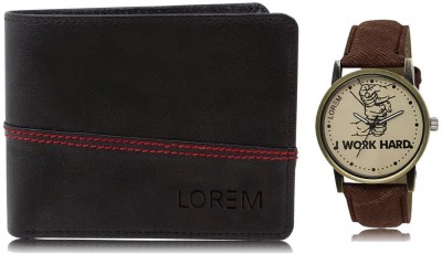 LOREM Men Casual, Formal Brown Artificial Leather Wallet(4 Card Slots, Pack of 2)