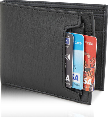 WILDAUK Men Casual Black Artificial Leather Wallet(7 Card Slots)