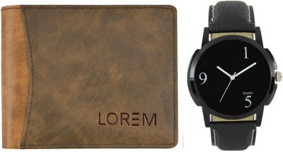 LOREM Men Casual, Formal Brown Artificial Leather Wallet(7 Card Slots, Pack of 2)