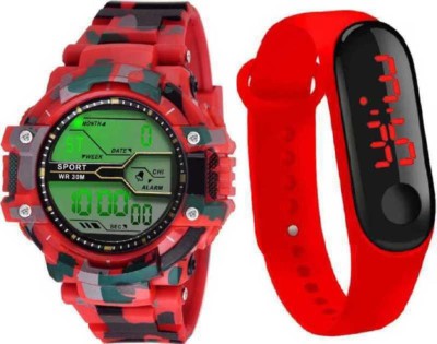 Actn A1C Stylish RED ARMY Digital Watch Unisex LED Digital Watch - For Boys & Girls NEW GENERATION WATCH COMBO Digital Watch  - For Men & Women