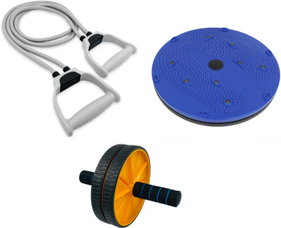 LIVOX Tummy Twister Abdominal ABS Exercise, Ab Wheel Roller And Toning Resistance Tube Ab Exerciser(Multicolor)