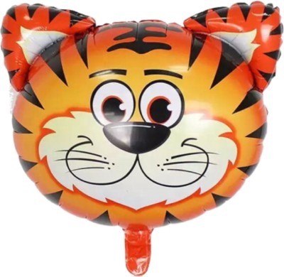 Party Decorz Printed Tiger Face Foil Balloon Big Size (24x29 Inch,1 pcs) Jungle/ Safari/ Animal Theme Balloon(Multicolor, Pack of 1)